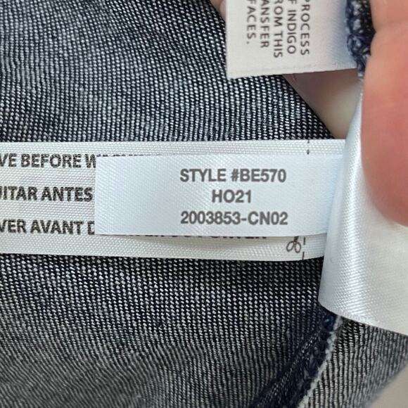 J. Crew Womens Puff-Sleeve Chambray Smocked Top S Blue Peplum Peasant Boho BE570 - Picture 7 of 7